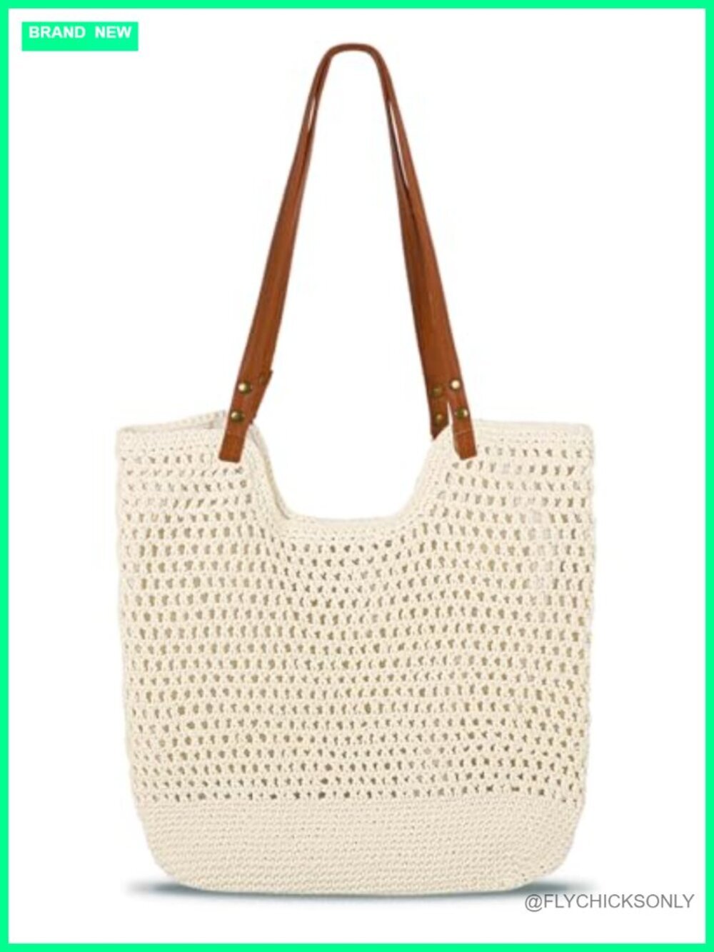 Crochet Tote Bag, Summer Mesh Beach Tote, Knit Shoulder Handbag Travel Vacation